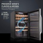 Ivation Dual Zone Wine Fridge - 33 Bottles