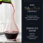 Hand Blown Crystal Wine Decanter, 50 oz