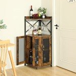 Rustic Industrial Wine and Liquor Bar Cabinet
