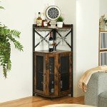 Rustic Industrial Wine and Liquor Bar Cabinet
