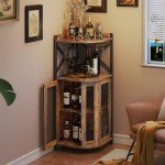 Rustic Industrial Wine and Liquor Bar Cabinet