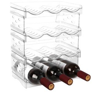Stackable 4-Tier Wine Rack for 12 Bottles