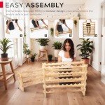 Modular 72-Bottle Bamboo Wine Rack - Stackable Storage