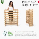Modular 72-Bottle Bamboo Wine Rack - Stackable Storage