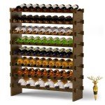 Bamboo 8-Tier Freestanding Wine Rack for 69 Bottles