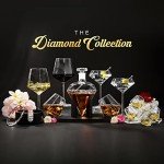 Diamond-Shaped Whiskey Decanter Set with Glasses