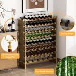 Bamboo 8-Tier Freestanding Wine Rack for 69 Bottles