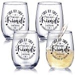 4 Pcs Friendship Wine Glass Set - 15 oz