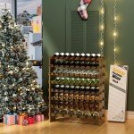 Bamboo 8-Tier Freestanding Wine Rack for 69 Bottles