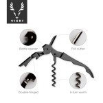 Viski Gunmetal Black Waiter's Corkscrew Wine Opener