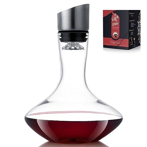 VnoPerito Lead-Free Crystal Wine Decanter with Aerator