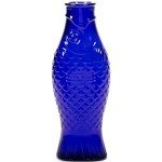 Elegant Clear Dark Blue Glass Water Pitcher