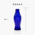 Elegant Clear Dark Blue Glass Water Pitcher