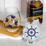 Nautical Stemless Wine Glass Set of 4