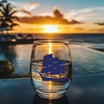 Nautical Stemless Wine Glass Set of 4
