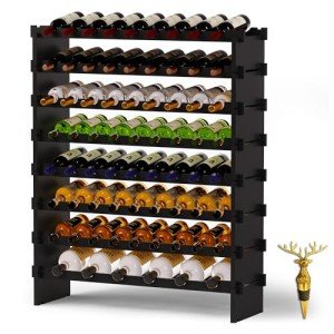 Bamboo 8-Tier Freestanding Wine Rack Holder