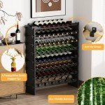 Bamboo 8-Tier Freestanding Wine Rack Holder