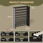 Bamboo 8-Tier Freestanding Wine Rack Holder