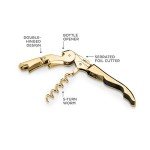 Gold Plated Double Hinged Corkscrew Wine Opener