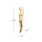 Gold Plated Double Hinged Corkscrew Wine Opener