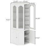 Modern Wine Cabinet with LED Lights & Glass Door