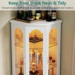 Modern Wine Cabinet with LED Lights & Glass Door