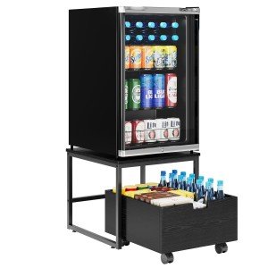 Compact Beverage Cooler Stand with Storage Drawer
