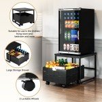 Compact Beverage Cooler Stand with Storage Drawer