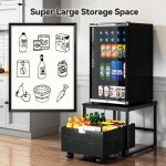 Compact Beverage Cooler Stand with Storage Drawer