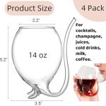 Vampire Wine Glass Set with Straw – 4 Pack