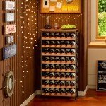 48-Bottle Freestanding Wine Rack with Wood Top