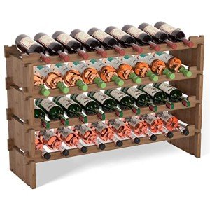 4-Tier Freestanding Bamboo Wine Rack Holder