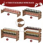 4-Tier Freestanding Bamboo Wine Rack Holder
