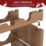 4-Tier Freestanding Bamboo Wine Rack Holder