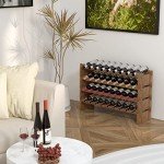 4-Tier Freestanding Bamboo Wine Rack Holder