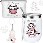 Cow-Themed Wine Tumbler Gift Set - 3 Pcs