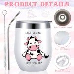 Cow-Themed Wine Tumbler Gift Set - 3 Pcs