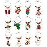 12-Piece Holiday Wine Glass Charms Set