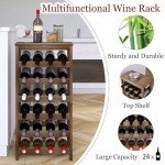 24-Bottle Bamboo Wine Rack with Tabletop Shelf