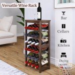 24-Bottle Bamboo Wine Rack with Tabletop Shelf