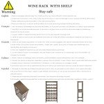 24-Bottle Bamboo Wine Rack with Tabletop Shelf