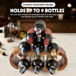Wooden Countertop Wine Rack for 6 Bottles