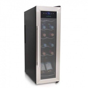 NutriChef 12-Bottle Wine Cooler with Touchscreen Control