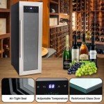 NutriChef 12-Bottle Wine Cooler with Touchscreen Control