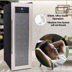 NutriChef 12-Bottle Wine Cooler with Touchscreen Control