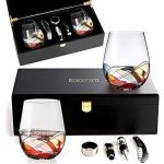 Hand-Painted Stemless Wine Glasses Gift Set