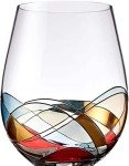 Hand-Painted Stemless Wine Glasses Gift Set