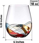 Hand-Painted Stemless Wine Glasses Gift Set