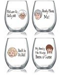 Golden Girls Stemless Wine Glass Set of 4