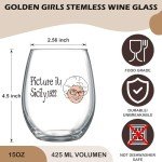 Golden Girls Stemless Wine Glass Set of 4